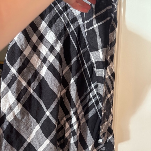 FLAX 100% Linen Lagenlook Co Ord Set Plaid Long Line Tunic & Pull On Skirt Med - Picture 11 of 13